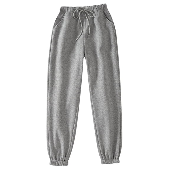 Enjoytime Fall Winter Pants for Women Solid Color High Waist Straight Leg Trousers Drawstring Lounge Loose Workout Sweatpants Women Dark Gray XXL