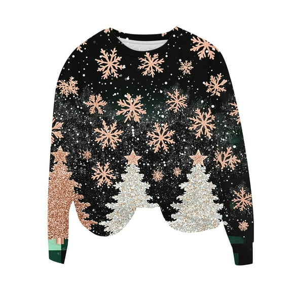 Enjoytime Fall Womens Clothes Christmas Printed Long Sleeve Crewneck Pullover Sweatshirt Winter Fashion Funny Loose Casual Tops