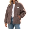 thumbnail image 1 of Enjoytime Fleece Jacket Women Stand Collar Long Sleeve Zip Up Coat Casual Cozy Warm Outerwear Fall Winter Plus Size Clothes, 1 of 8