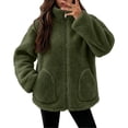 thumbnail image 1 of Enjoytime Fleece Jacket Women Stand Collar Long Sleeve Zip Up Fuzzy Outerwear Casual Soft Warm Fall Winter Coat with Pocket, 1 of 6