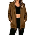 thumbnail image 1 of Enjoytime Full Zip Up Hoodie Women Drawstring Long Sleeve Hooded Jacket Fall Winter Fashion Casual Sweatshirt with Pockets, 1 of 8