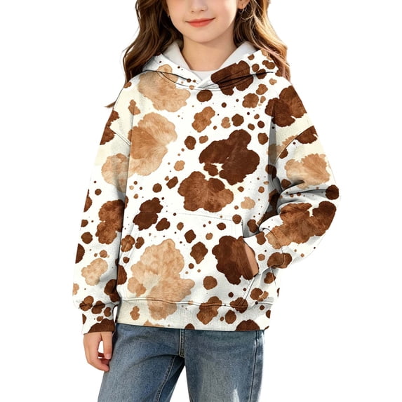 Enjoytime Girls Hoodie Cute Printed Pullover Sweatshirt Kids Long Sleeve Solid Casual Fall Winter Boys Clothes with Pocket