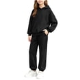thumbnail image 1 of Enjoytime Girls Two Piece Set Long Sleeve Hooded Sweatshirt Pockets Sweatpants Outfits Fall Winter Soft Casual Sweatsuit Sets, 1 of 7