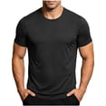 thumbnail image 1 of Enjoytime Gym Shirts Men Crew Neck Solid Color Short Sleeve Basic Tops Summer Lightweight Casual Fitted Workout Stretch T Shirt, 1 of 7