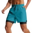thumbnail image 1 of Enjoytime Gym Shorts Men Elastic Waist Drawstring Breathable Workout Training Athletic Shorts with Liner, 1 of 5