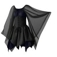 thumbnail image 1 of Enjoytime Halloween Costumes Waistband Batwing Long Sleeve Black Mini Dress with Bandage Vintage Medieval Dress for Women Goth Plus Size Dresses Navy XXL, 1 of 8