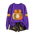 thumbnail image 1 of Enjoytime Halloween Crew Neck Sweatshirts Women Pumpkin Print Long Sleeve Pullover Tops Fall Fashion Lightweight Casual Sweatshirt, 1 of 7