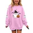 thumbnail image 1 of Enjoytime Halloween Crewneck Sweatshirt Ghost Graphic Long Sleeve Pullover Top Cute Fall Fashion Kids Clothes Girls 1-14 Years, 1 of 7