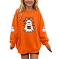 thumbnail image 1 of Enjoytime Halloween Crewneck Sweatshirt Ghost Graphic Long Sleeve Pullover Top Cute Fall Fashion Toddler Girl Clothes 1-14 Years, 1 of 7