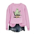 thumbnail image 1 of Enjoytime Halloween Spooky Sweatshirt Women Ghost Printed Long Sleeve Pullover Tops Fall Casual Crewneck Sweatshirts, 1 of 4