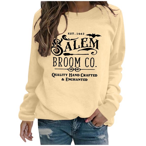 Enjoytime Halloween Sweatshirt Printed 2025 Oversized Crewneck Sweatshirts Women Long Sleeve Tunic Pullover Tops Streetwear Fall Winter Clothes