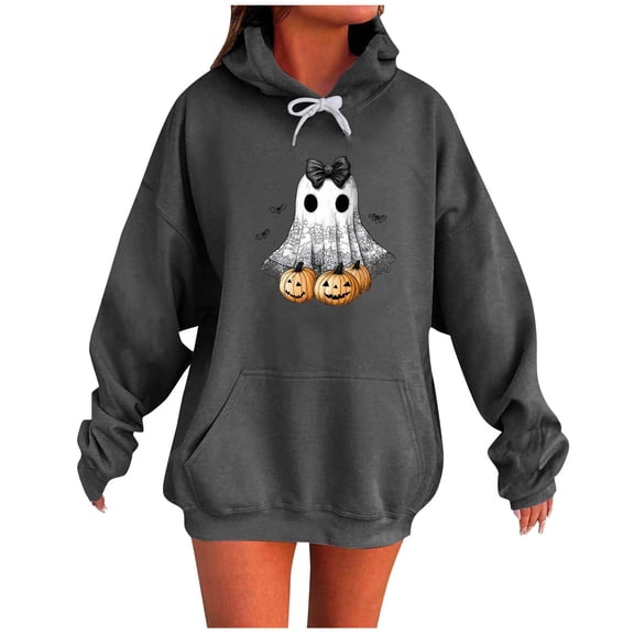 Enjoytime Halloween Sweatshirt for Women Cute Printed Long Sleeve Crewneck Sweatshirts Fashion Comfy Casual Pullover Tops Fall Winter Clothes 2025