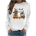 thumbnail image 1 of Enjoytime Halloween Sweatshirt for Women Ghost Pumpkin Print Long Sleeve Pullover Tops Cute Casual Crewneck Sweatshirts, 1 of 5