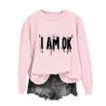 thumbnail image 1 of Enjoytime Halloween Sweatshirts Women Letter Print Long Sleeve Shirts Fall Holiday Crew Neck Pullover Tops, 1 of 5