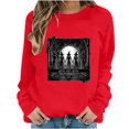 thumbnail image 1 of Enjoytime Halloween Sweatshirts for Women Funny Printed Crew Neck Long Sleeve Tops Fall Fashion Casual Spooky Season Sweatshirt, 1 of 6