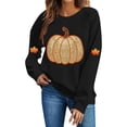 thumbnail image 1 of Enjoytime Halloween Womens Sweatshirt Pumpkin Print Long Sleeve Pullover Tops Fall Fashion Lightweight Casual Crew Neck Sweatshirts, 1 of 5