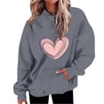 thumbnail image 1 of Enjoytime Hoodie for Women Hearts Printed Long Sleeve Crewneck Pullover Sweatshirts Fashion Casual Loose Oversized Hoodies 2025 Fall Winter Clothes, 1 of 5