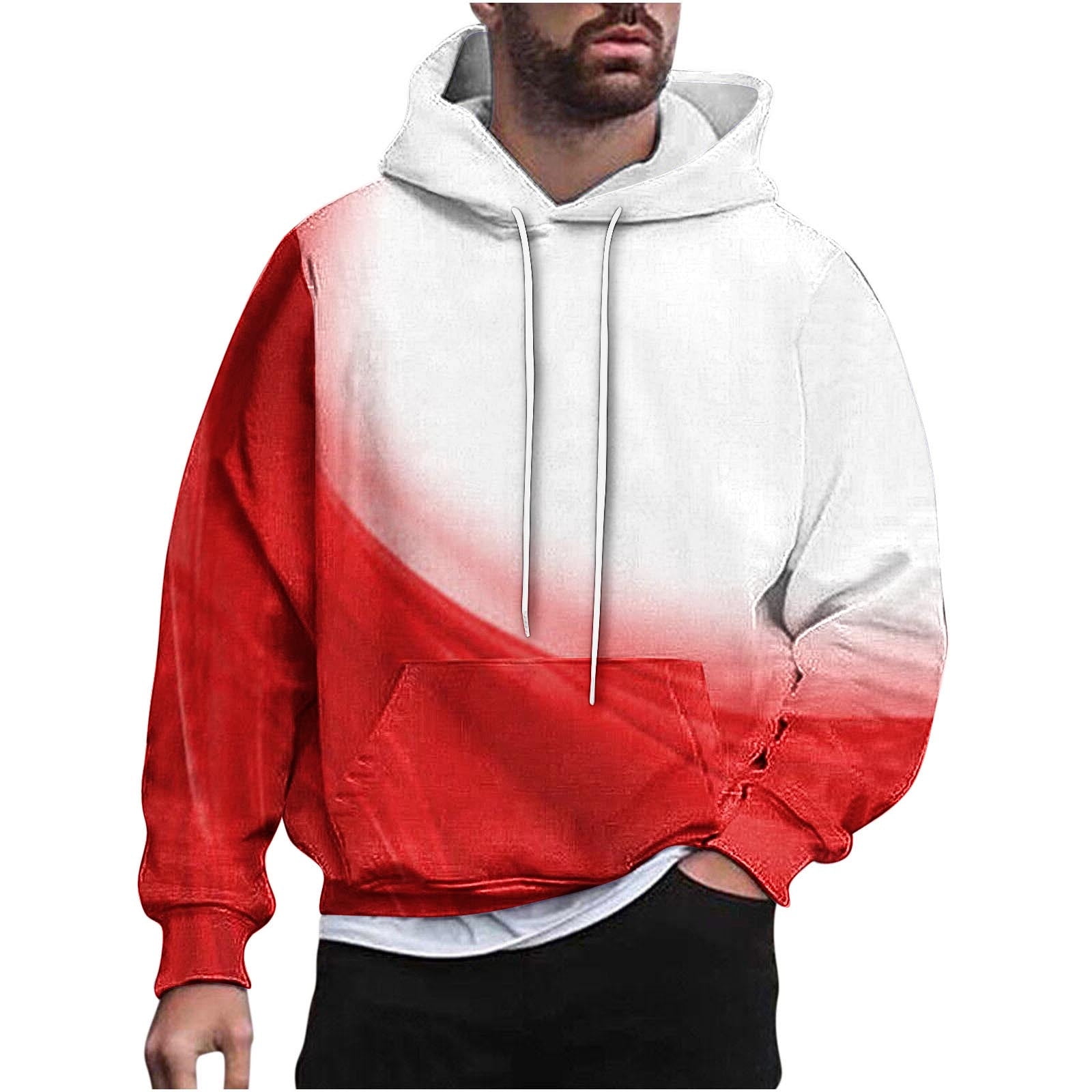 Enjoytime Hoodies for Men Gradient Long Sleeve Casual Pullover