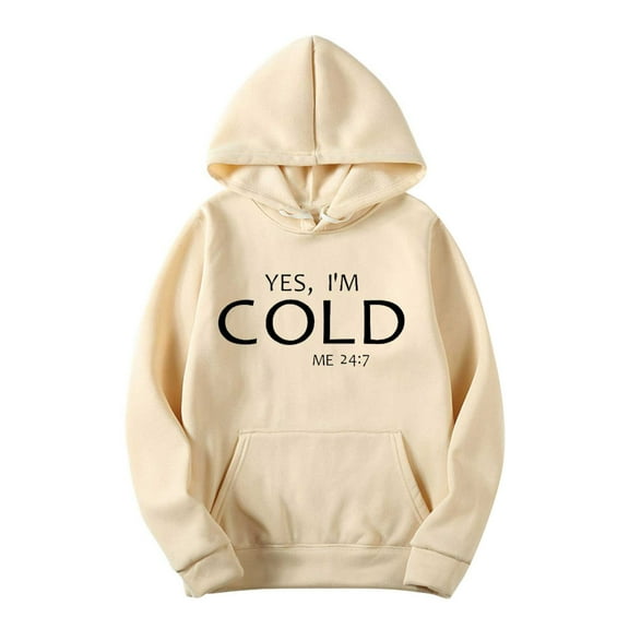 Enjoytime Hoodies for Men Letter Print Long Sleeve Pullover Sweatshirt Casual Loose Fall Winter Warm Tops Khaki XL