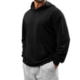 thumbnail image 1 of Enjoytime Hoodies for Men Solid Color Long Sleeve Pullover Sweatshirts Casual Loose Fall Winter Warm Oversized Hoodie with Pockets Black M, 1 of 7