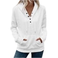 thumbnail image 1 of Enjoytime Hoodies for Women 2025 Fashion Fall V Neck Button Down Long Sleeve Sweatshirts Casual Loose Pullover Tops, 1 of 6
