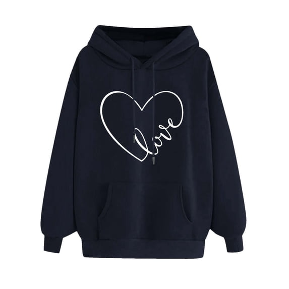Enjoytime Hoodies for Women Cute Printed Long Sleeve Drawstring Pullover Tops Fashion Oversized Sweatshirt with Pockets