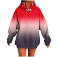 thumbnail image 1 of Enjoytime Hoodies for Women Fashion Printed Long Sleeve Crewneck Sweatshirt with Pockets Casual Loose Pullover Tops Red XL, 1 of 5