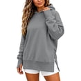 thumbnail image 1 of Enjoytime Hoodies for Women Long Sleeve Solid Color Side Slit Sweatshirt Fall Winter Soft Casual Pullover Hoodie, 1 of 6