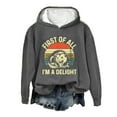 thumbnail image 1 of Enjoytime Hoodies for Women Vintage Printing Long Sleeve Crewneck Sweatshirts Drawstring Loose Pullover Tops, 1 of 2