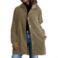 thumbnail image 1 of Enjoytime Jackets for Women Corduroy Solid Color Long Sleeve Hooded Coats Lightweight Fall Fashion Casual Outerwear 2025 Winter Clothes, 1 of 7