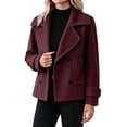 thumbnail image 1 of Enjoytime Jackets for Women Lapel Double Breasted Long Sleeve Cropped Coat Fashion Cozy Business Casual Fall Winter Outerwear, 1 of 6
