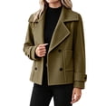 thumbnail image 1 of Enjoytime Jackets for Women Lapel Double Breasted Long Sleeve Cropped Coat Fashion Cozy Business Casual Fall Winter Outerwear, 1 of 6