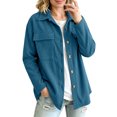 thumbnail image 1 of Enjoytime Jackets for Women Lapel Long Sleeve Button Down Shacket Fall Trendy Casual Coat Plus Size Clothes, 1 of 7