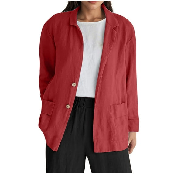 Enjoytime Jackets for Women Loose Solid Color Button Down Cardigan Jacket Long Sleeve Shirts Trendy 2025