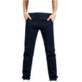 thumbnail image 1 of Enjoytime Jeans for Men Fashion Trend Solid Color Cotton Straight Leg Plus Size Work Pants Casual Loose Trousers for Men Blue XXL, 1 of 3