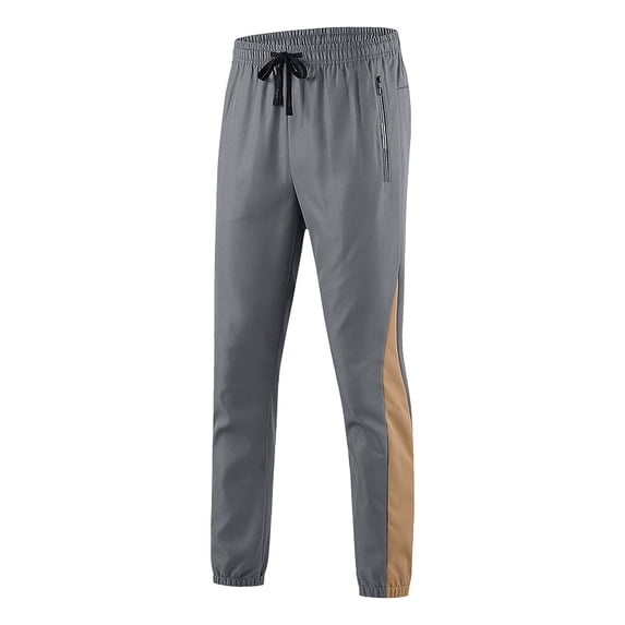 Enjoytime Joggers for Men Patchwork Drawstring Elastic Waist Plus Size Pants Casual Workout Running Baggy Sweatpants Men Gray XXL