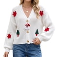 thumbnail image 1 of Enjoytime Knit Cardigan for Women Christmas Print Long Sleeve Sweater Coat Fall Winter Cozy V-Neck Button Down Outerwear, 1 of 8