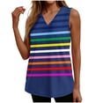 thumbnail image 1 of Enjoytime Ladies Summer Tops Printed V-Neck Sleeveless Tank Top Causal Beach Vacation Plus Size Shirts, 1 of 5