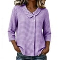 thumbnail image 1 of Enjoytime Ladies Tops and Blouses 3/4 Sleeve Collared V-Neck Button Down Blouses Business Casual Plus Size Womens Clothing, 1 of 6