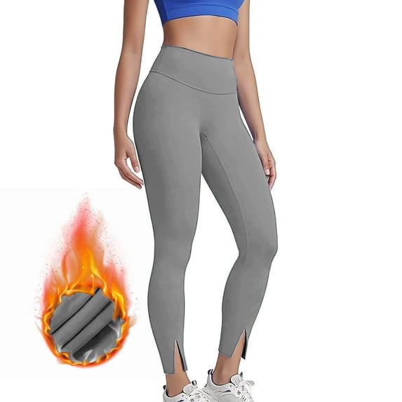 Enjoytime Leggings for Women Solid Color High Waisted Trousers Fall Winter Warm Casual Sports Running Athletic Yoga Pants Gray M
