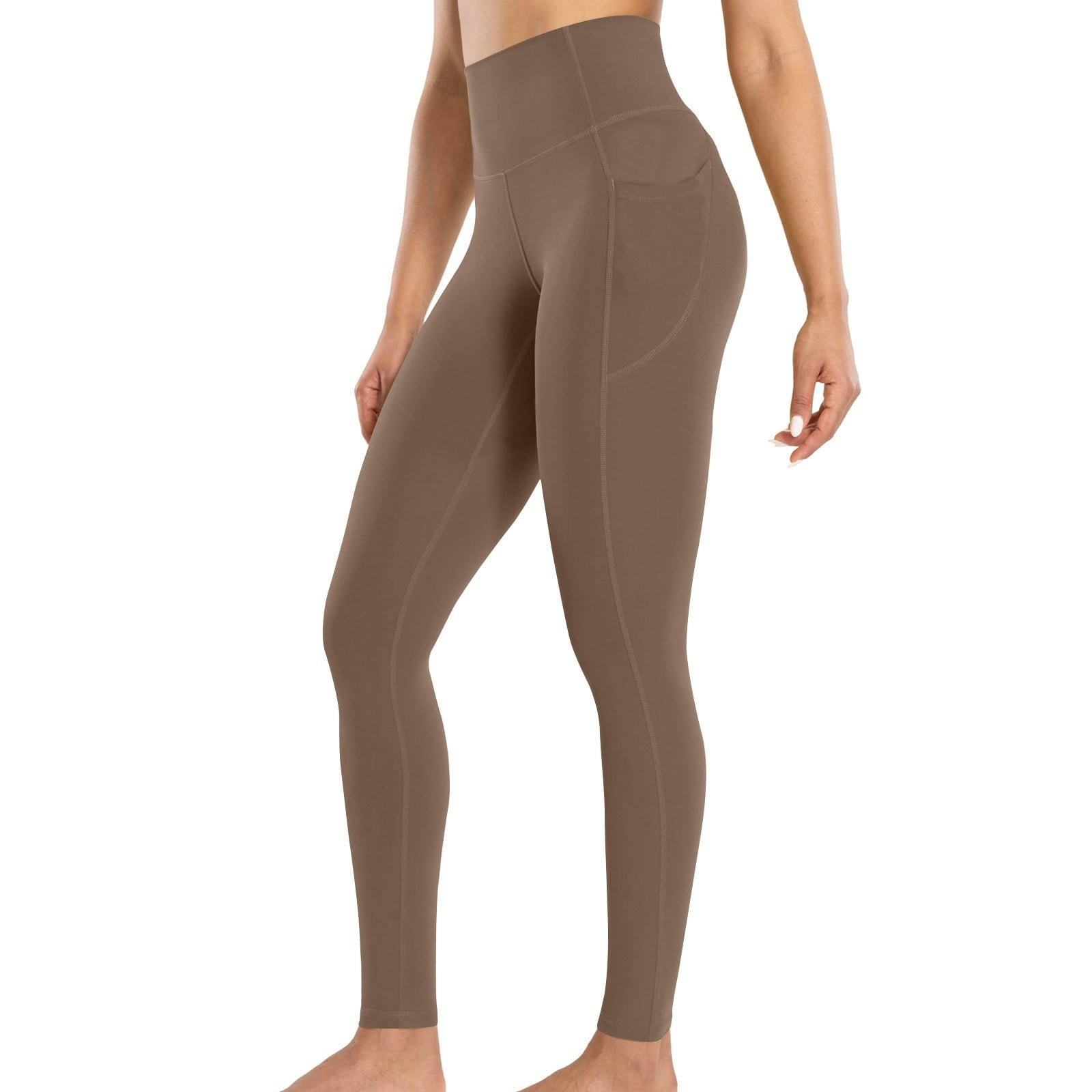 Enjoytime Leggings with Pockets for Women Solid Color High Waist Yoga ...
