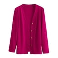 thumbnail image 1 of Enjoytime Lightweight Cardigans for Women Solid Color Button Down Knitted Coats Long Sleeve Casual Jackets Plus Size Clothes Hot Pink XXL, 1 of 7