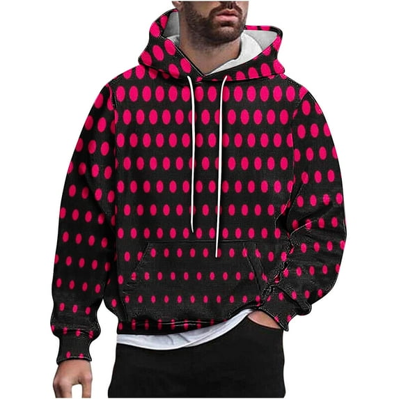 Enjoytime Lightweight Hoodie Men Fashion Long Sleeve Drawstring Pullover Tops Gradient Casual Baggy Sweatshirts Fall Winter Warm Plus Size Clothes Pink M