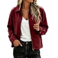 thumbnail image 1 of Enjoytime Lightweight Jacket Women Fall Winter Lapel Collar Zip Up Cropped Coat Casual Trendy Long Sleeve Outerwear, 1 of 7
