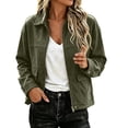thumbnail image 1 of Enjoytime Lightweight Jacket Women Fall Winter Lapel Collar Zip Up Cropped Coat Casual Trendy Long Sleeve Outerwear, 1 of 7