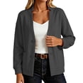 thumbnail image 1 of Enjoytime Lightweight Jacket Women Long Sleeve Button Down Coat Fall Fashion Work Business Casual Plus Size Outerwear with Pockets, 1 of 8