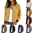 thumbnail image 1 of Enjoytime Lightweight Jacket Women Patchwork Zip Up Long Sleeve Jackets Trendy Work Casual Outerwear, 1 of 7