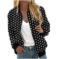 thumbnail image 1 of Enjoytime Lightweight Jacket Women Printed Long Sleeve Zip Up Casual Outerwear Fall Fashion 2025 Trendy Winter Coat Black XXL, 1 of 6