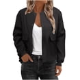 thumbnail image 1 of Enjoytime Lightweight Jacket Women Solid Color Long Sleeve Button Down Outerwear Fashion Casual Fall Winter Oversized Cardigans for Women Black XL, 1 of 6