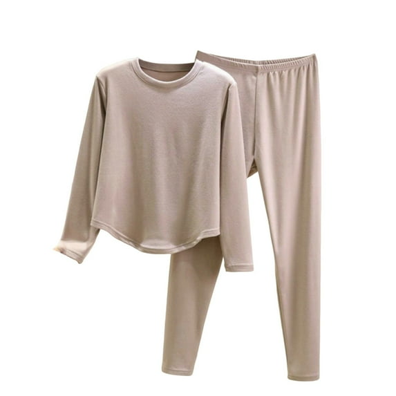 Enjoytime Lightweight Winter Pajamas Solid Color 2 Piece Set V-Neck Long Sleeve Blouses Loose Pants Loungewear Velvet Classic Soft Sleepwear